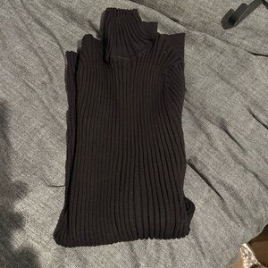 LOFT Black Ribbed Knit Mock